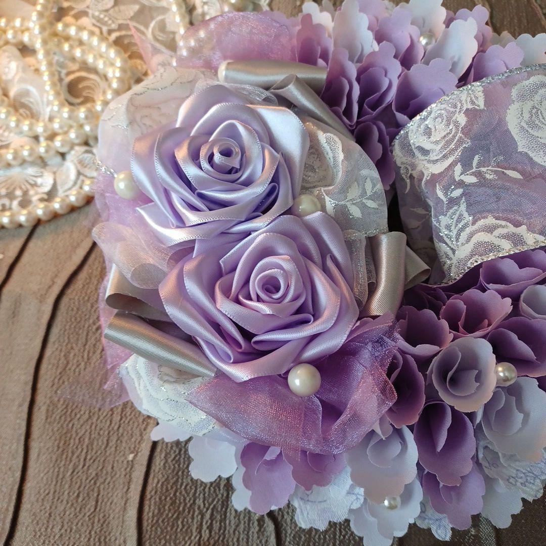 ＊モンブラン＊布リース　フラワーリース　母の日　　ファブリックリース