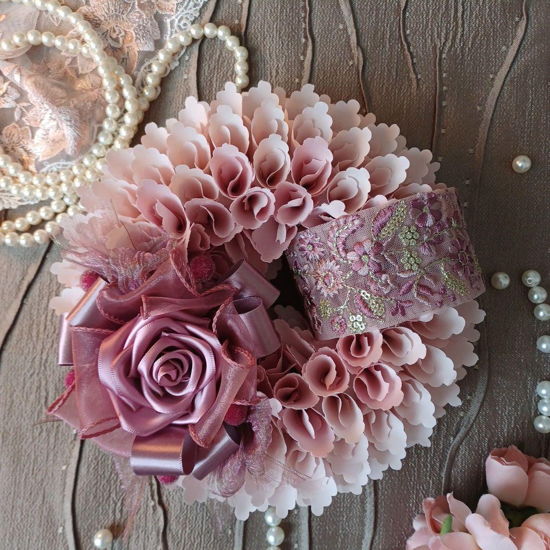 ＊モンブラン＊布リース　フラワーリース　母の日　　ファブリックリース