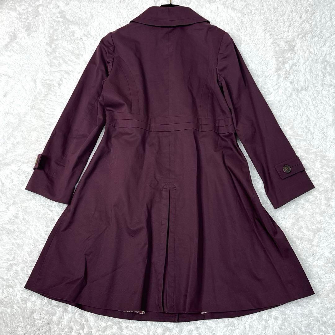 【美品】ジェーンマープル トレンチコート ライナー総柄 ボルドー Aライン