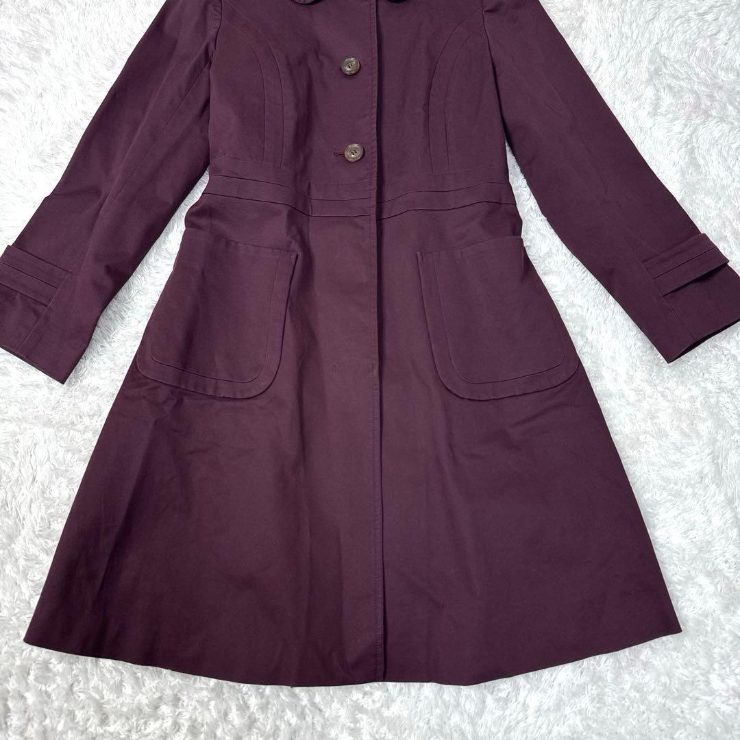 【美品】ジェーンマープル トレンチコート ライナー総柄 ボルドー Aライン