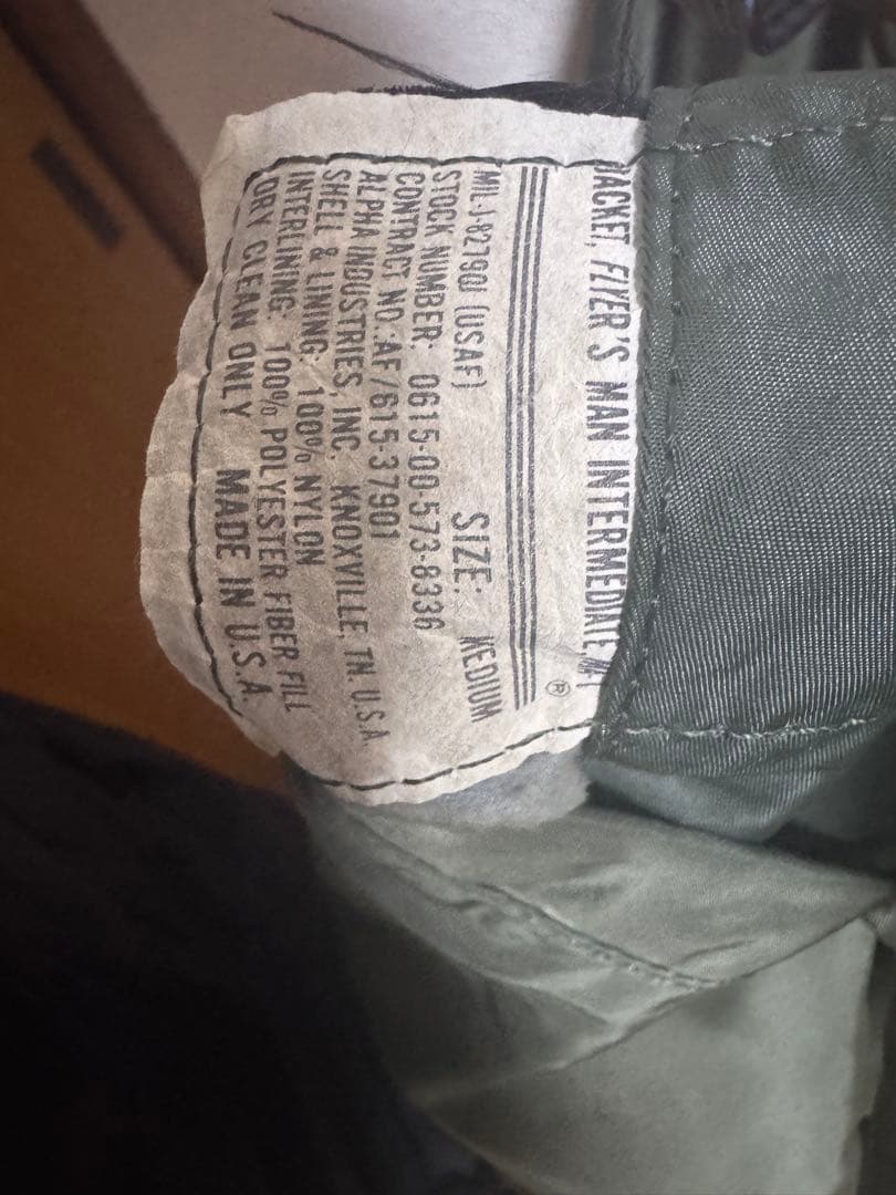 \"希少\" ALPHA アルファ　MA-1 Mサイズ　80s USA製