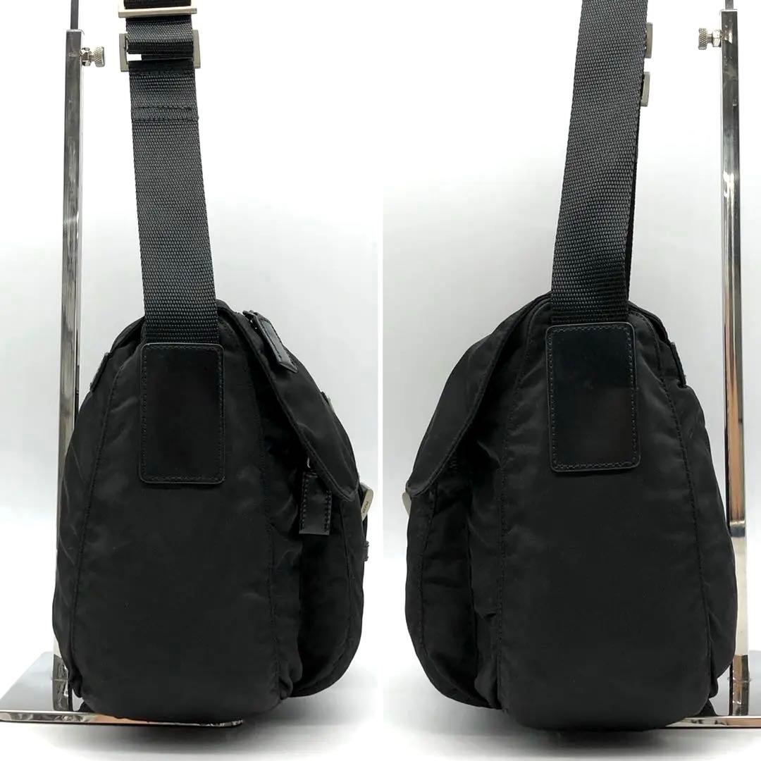 ✨ギャランティ付✨プラダ ショルダーバッグ ナイロン 三角ロゴ ベルト ブラック