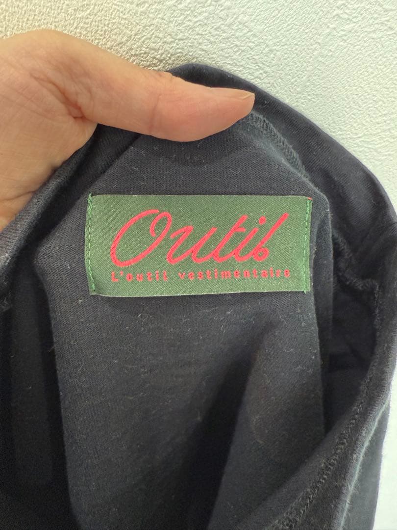 outil toricot モックネックバスクシャツ　ブラック　size2