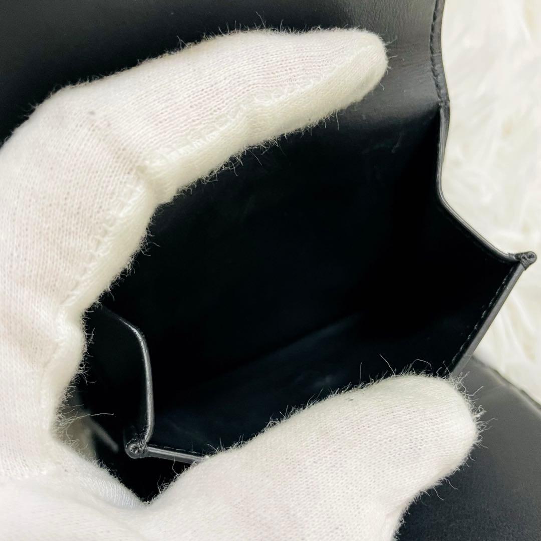 極美✨セリーヌ 三つ折り財布 トリオンフ レザー ブラック ゴールド