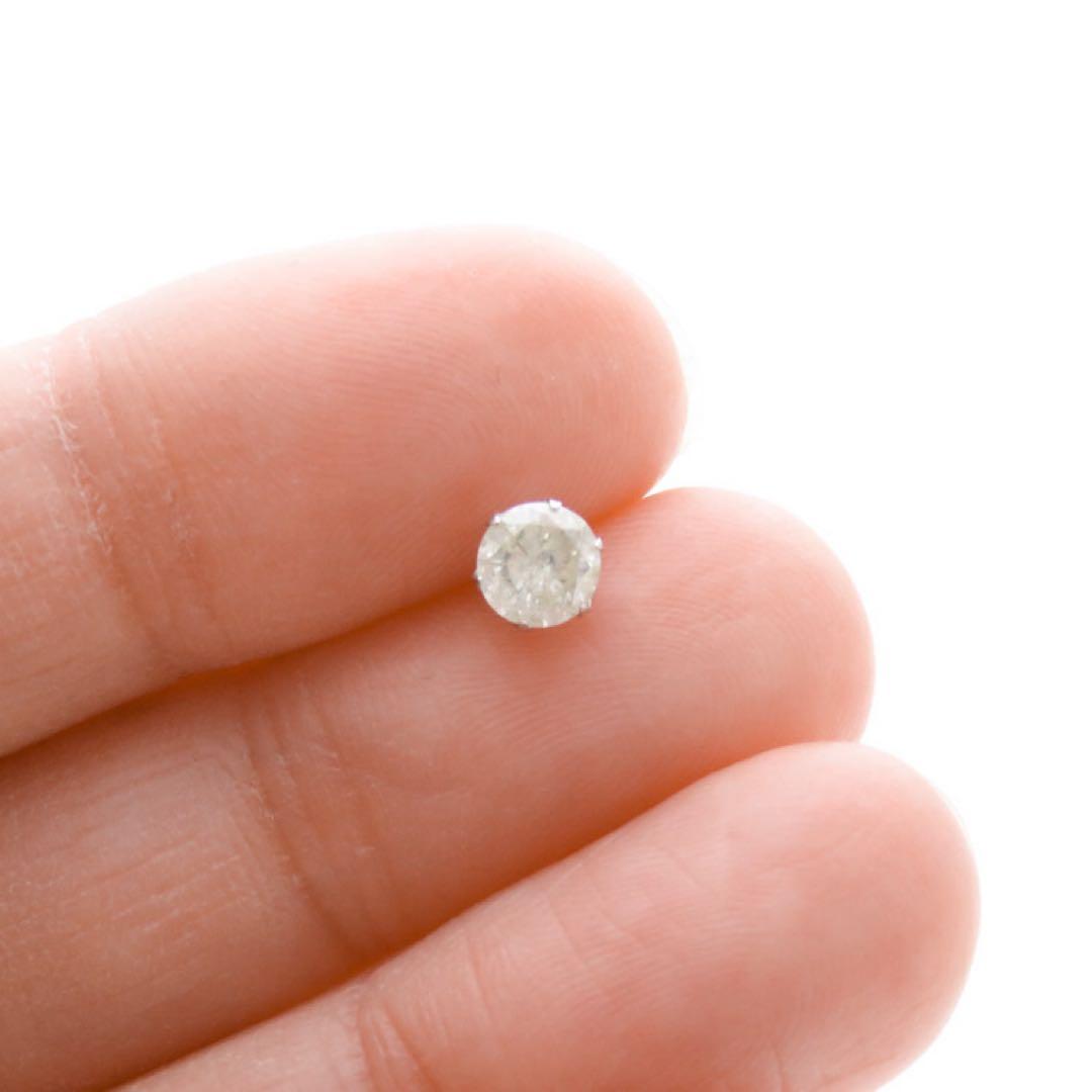 ま*き様 【新品】K10WG 天然ダイヤモンド 片耳ピアス｜0.50ct｜ソルト