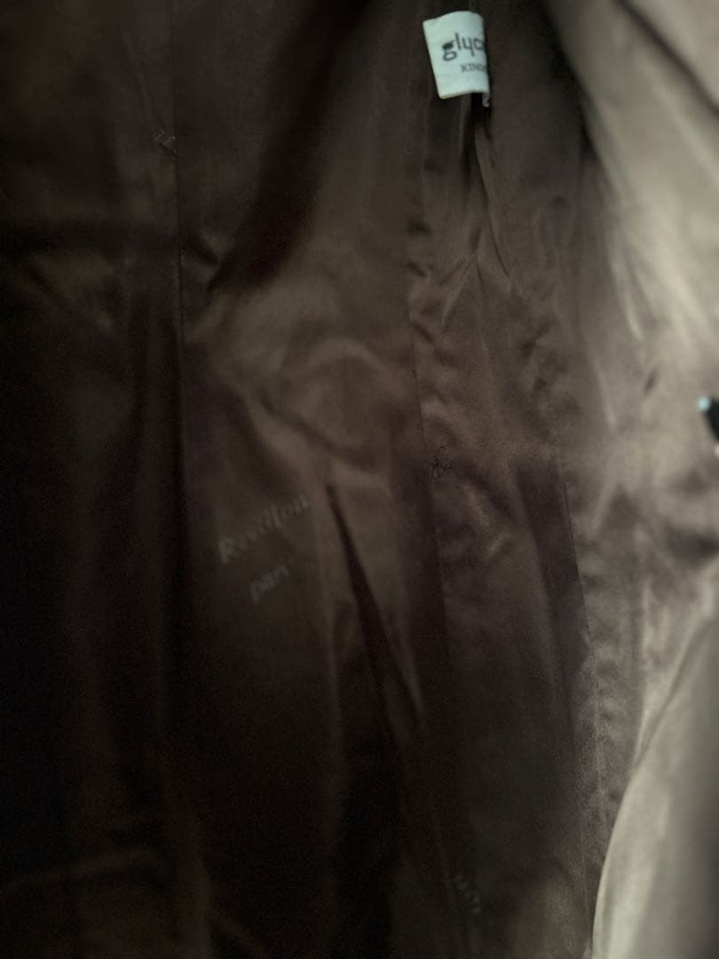 ブラウン ミンク　毛皮 ロングコート ファー襟付き