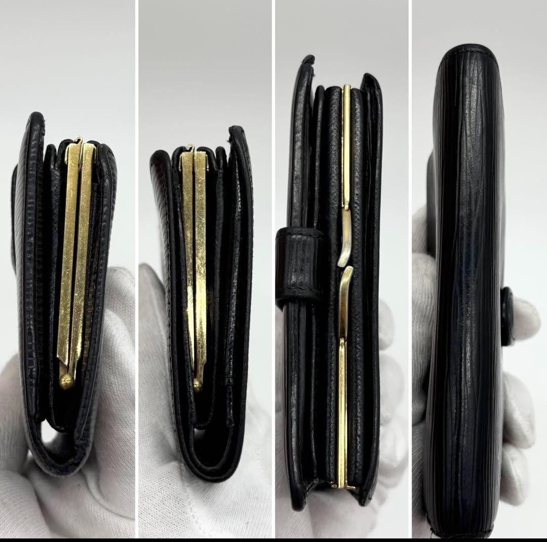 Louis Vuitton ブラック エピレザー 二つ折り財布