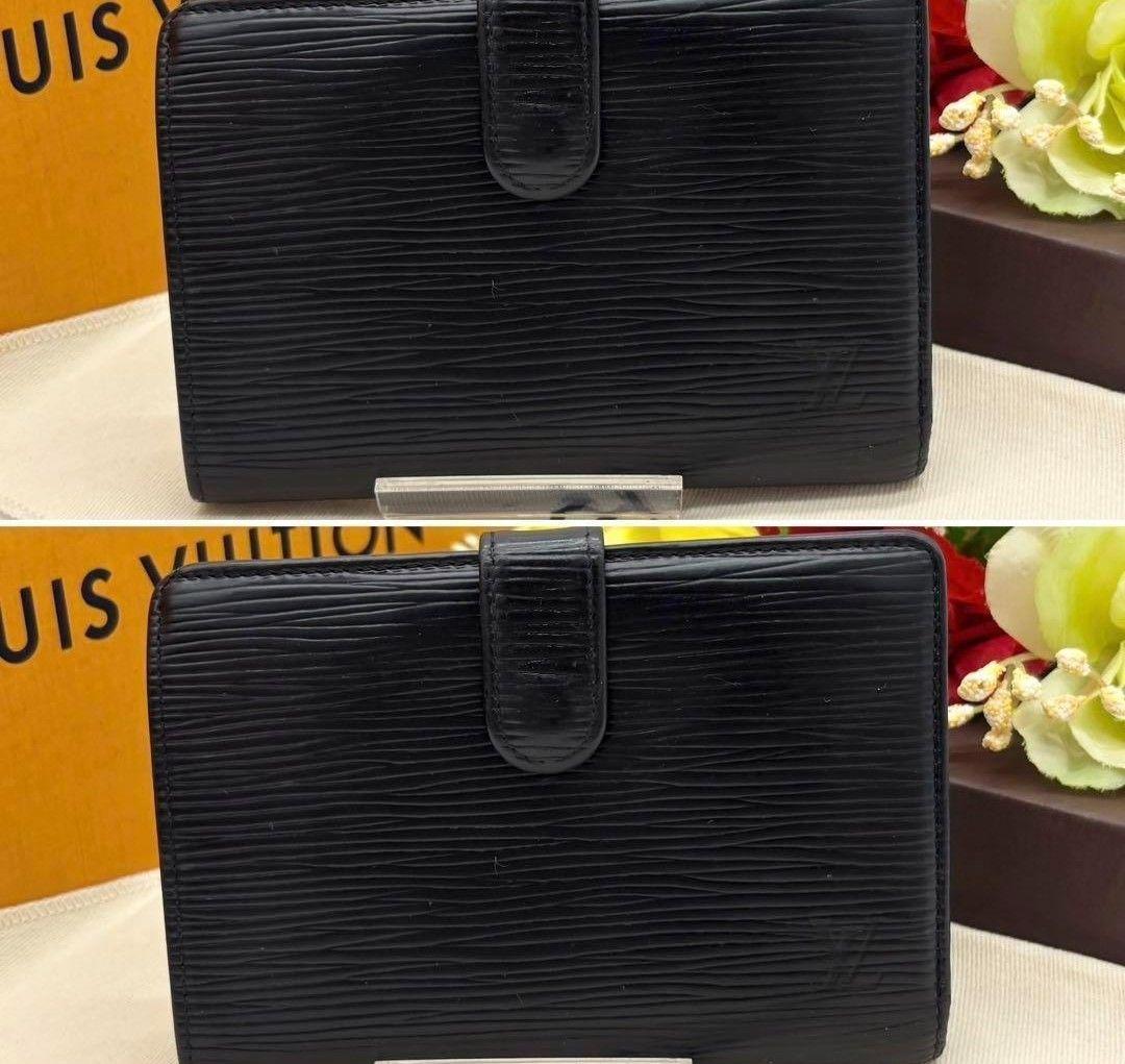 Louis Vuitton ブラック エピレザー 二つ折り財布