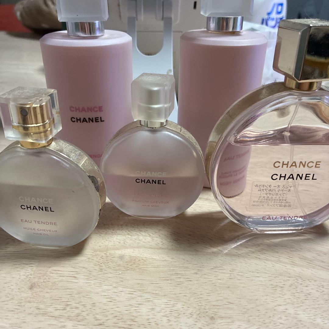 CHANEL 香水、ヘアーミスト、オイル、ボディシャンプー、乳液5点セット