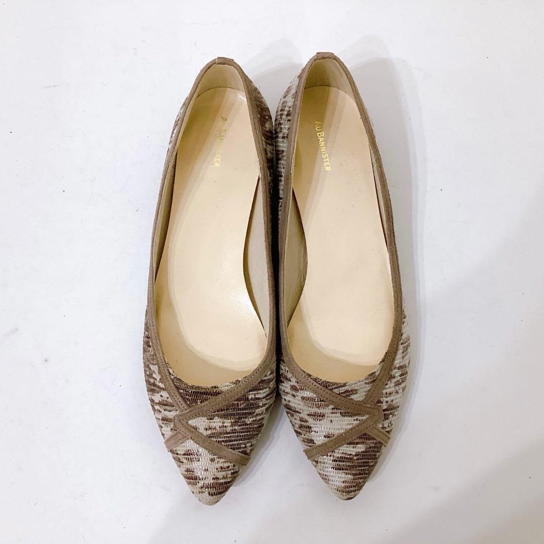 極美品✨オゥバニスター ボロネーゼ ポインテッドトゥ フラットパンプス 37