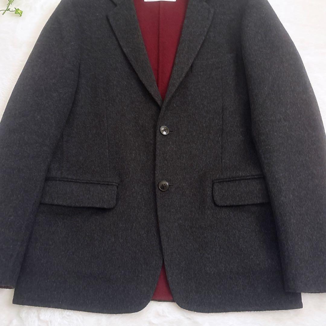 TOMORROWLAND ウール テーラードジャケット グレー ボルドー L