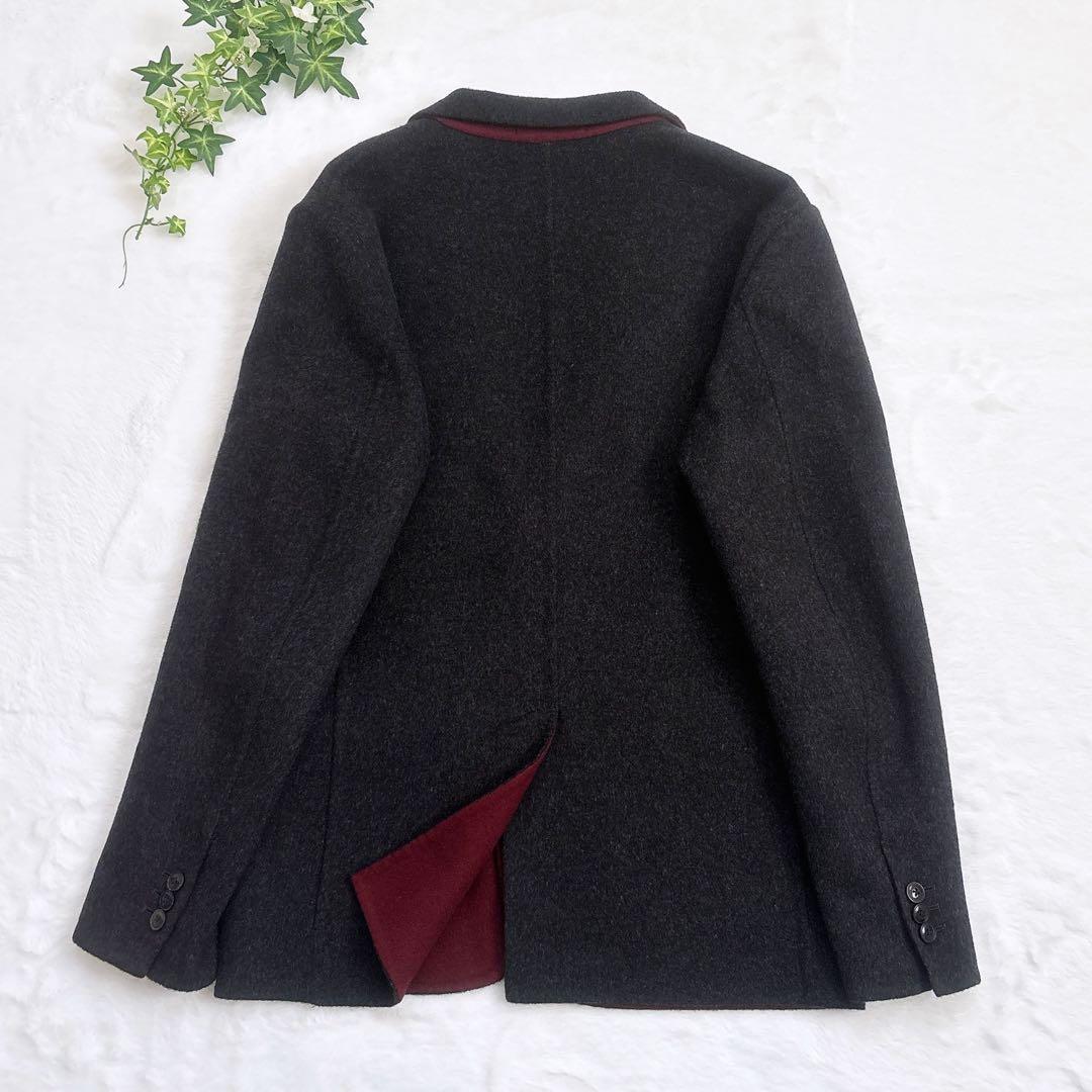 TOMORROWLAND ウール テーラードジャケット グレー ボルドー L