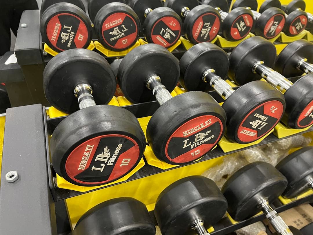 ラバーラウンドダンベル2.5kg 5kg7.5kg 10kg各2個