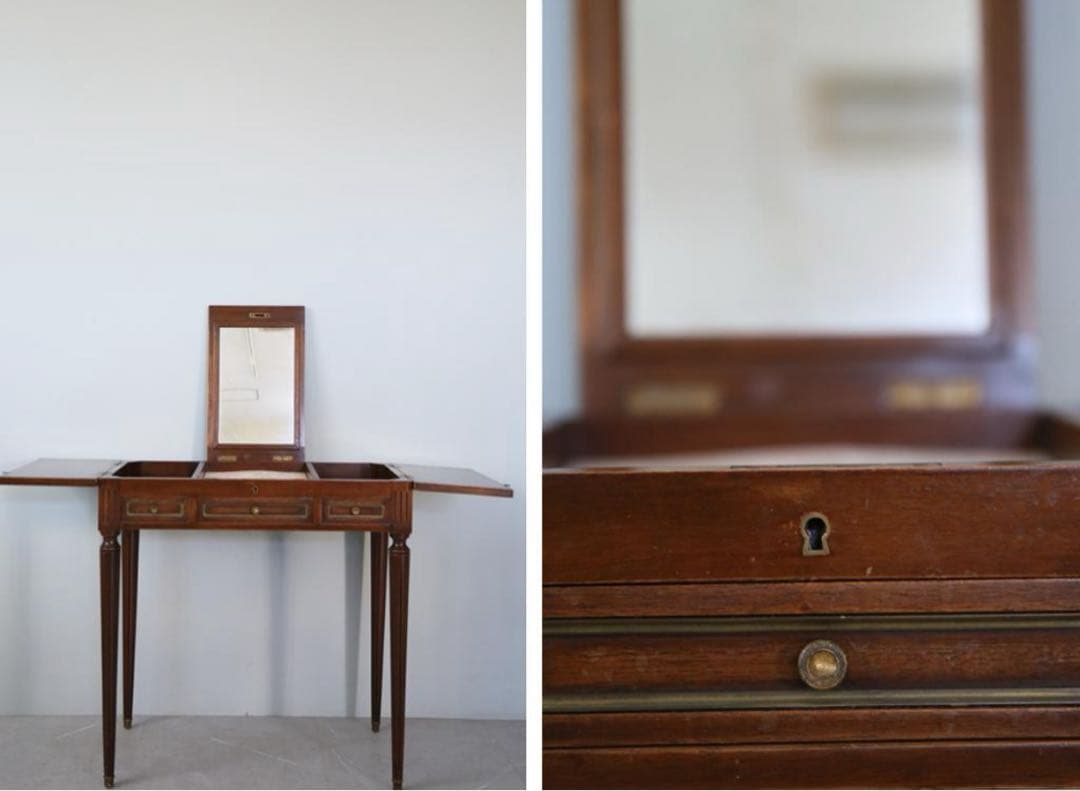 フランスアンティーク木製ドレッシングテーブル/ドレッサー/ヴィンテージデスク