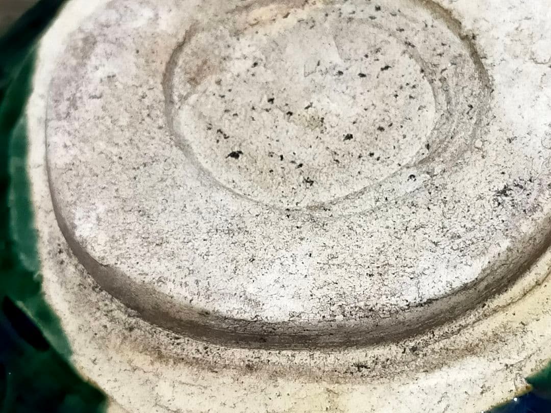 ♥美濃焼　総織部　茶碗　無銘　織部　骨董　古玩