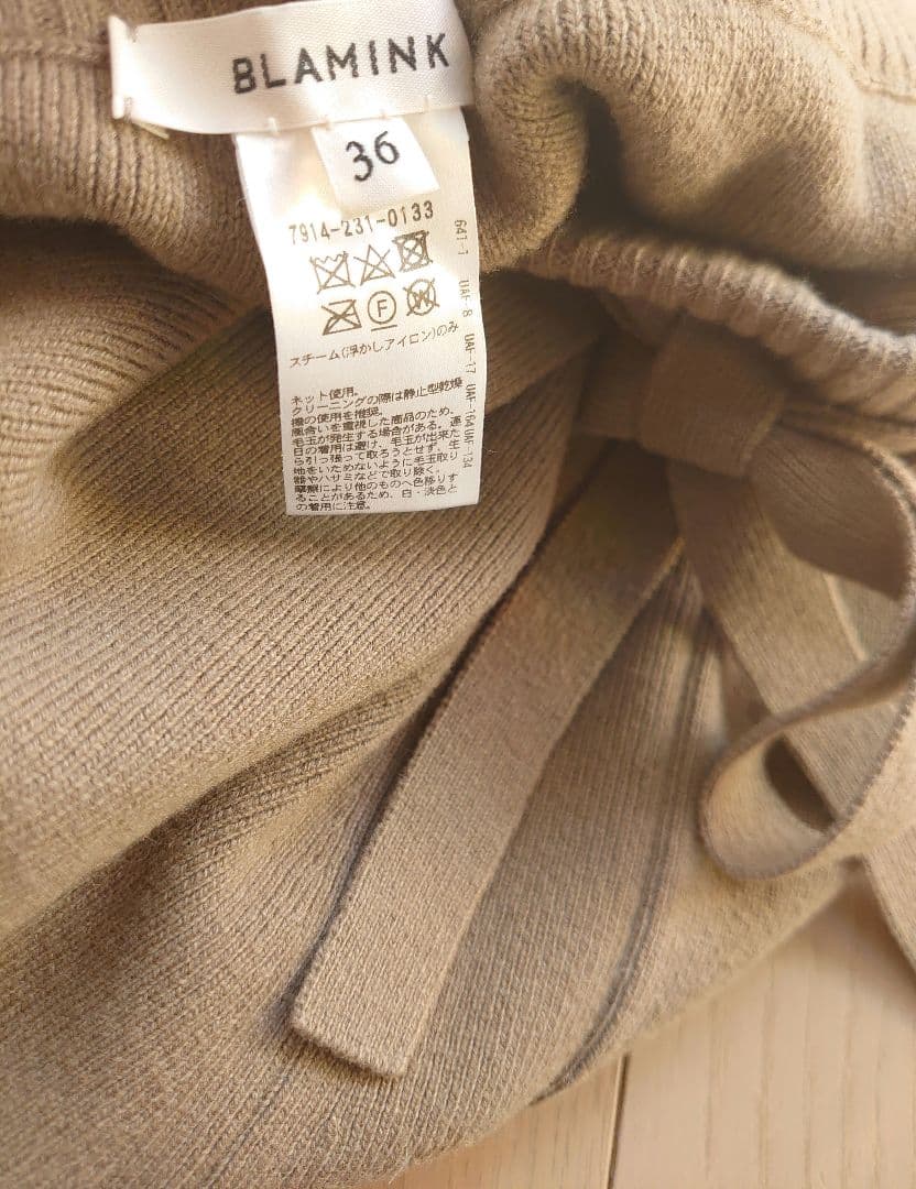 BLAMINK ブラミンク/ウールカシミヤ　12G ニットパンツ　/36