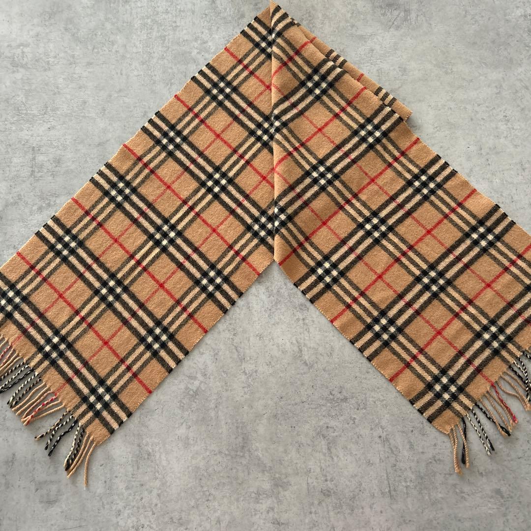 未使用‎☆バーバリーBurberrysチェック柄マフラー 100%ラムウール