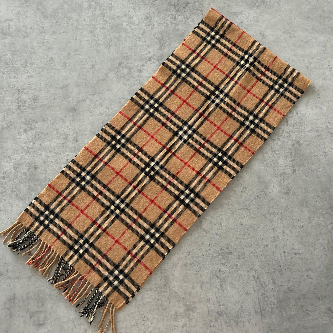 未使用‎☆バーバリーBurberrysチェック柄マフラー 100%ラムウール