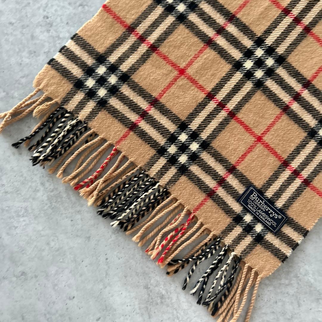 未使用‎☆バーバリーBurberrysチェック柄マフラー 100%ラムウール