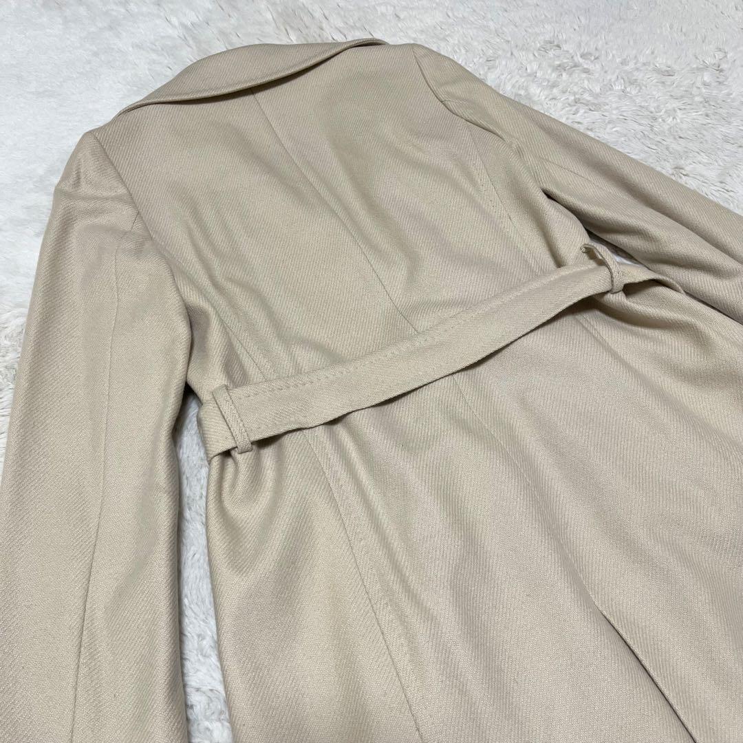 美品　イネド　カシミヤ混　ロング　チェスター コート ベルト　女優襟　L 11