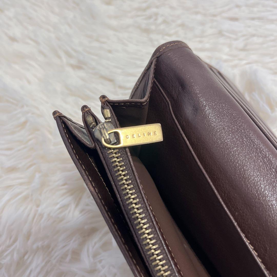 セリーヌ パリマカダム デニム ロゴ入り 長財布 インディゴカラー 総柄