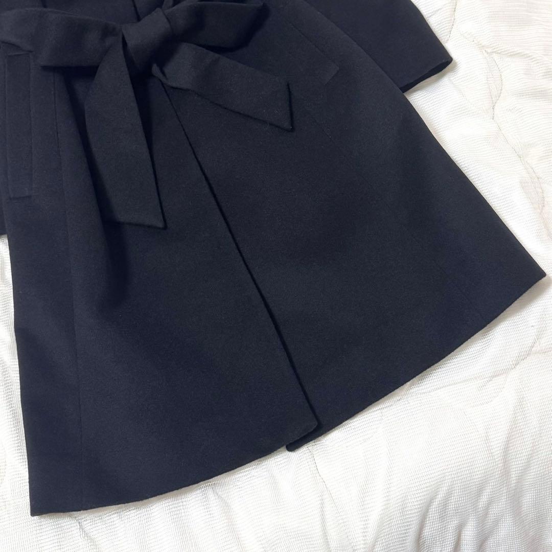 新品未使用品 ピンキーアンドダイアン カシミヤ混FOXファーコート ブラック38