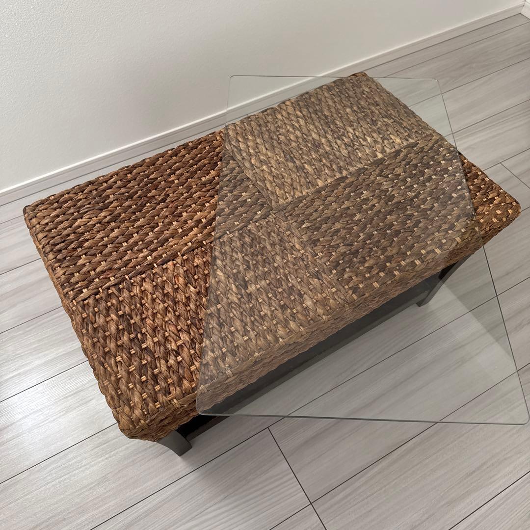 YOTHAKA ウォーターヒヤシンス　チェッカーサイドテーブル　アジアン家具