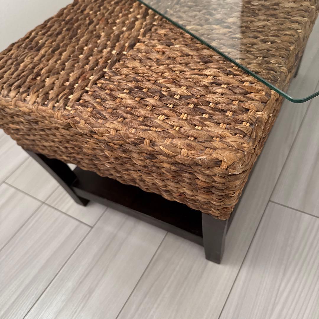 YOTHAKA ウォーターヒヤシンス　チェッカーサイドテーブル　アジアン家具