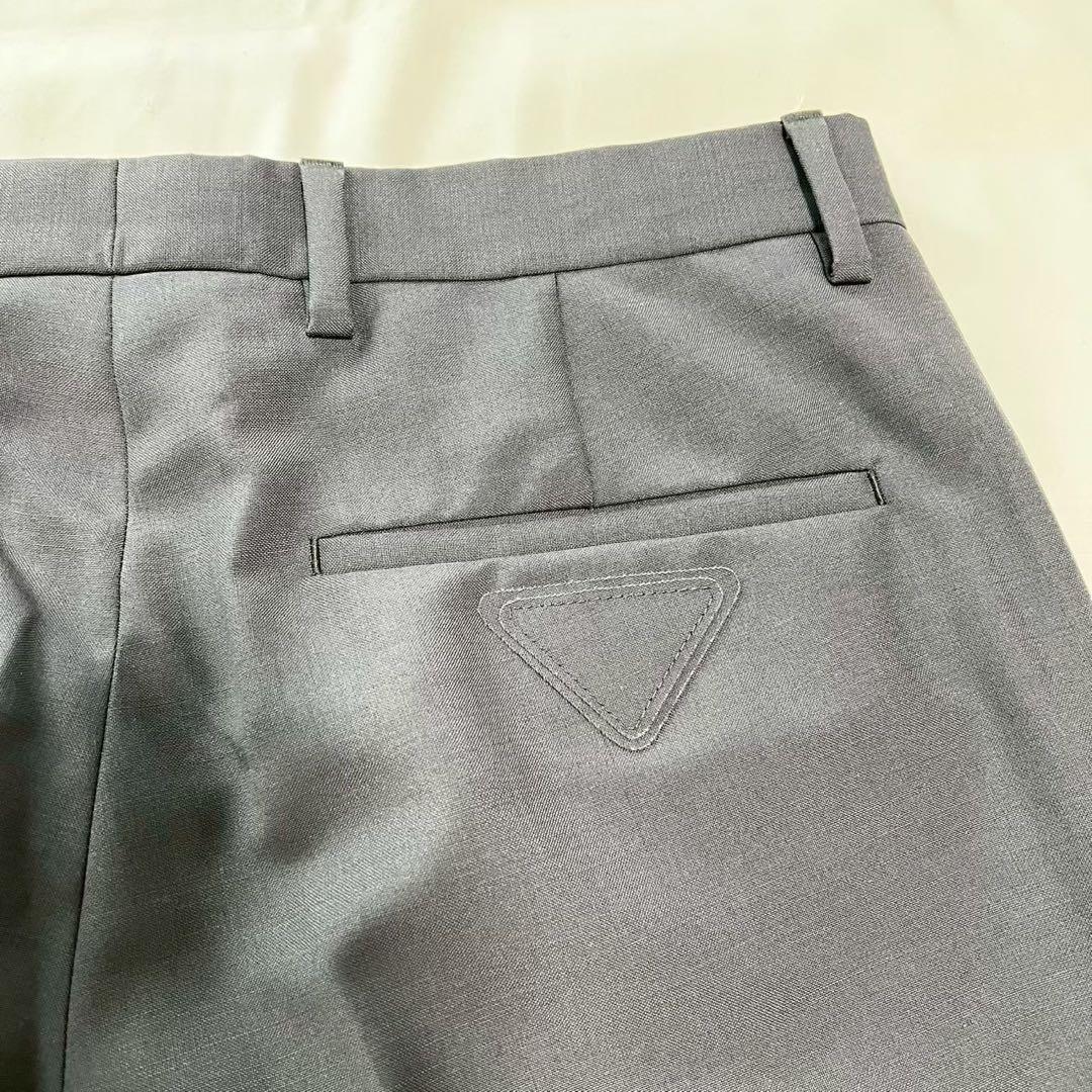 【美品】PRADA プラダ パンツスラックス トライアングルロゴ 46