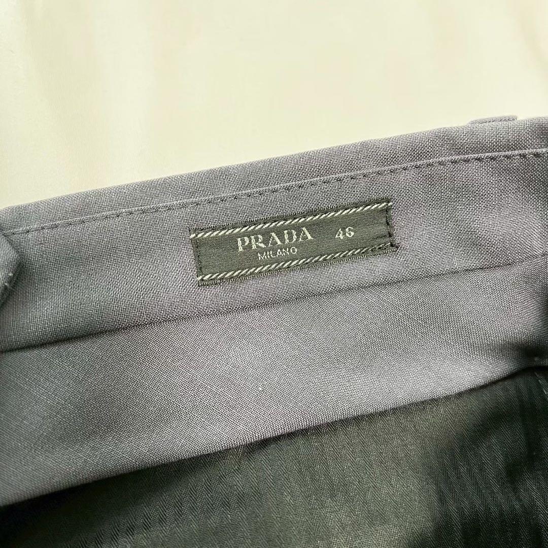 【美品】PRADA プラダ パンツスラックス トライアングルロゴ 46