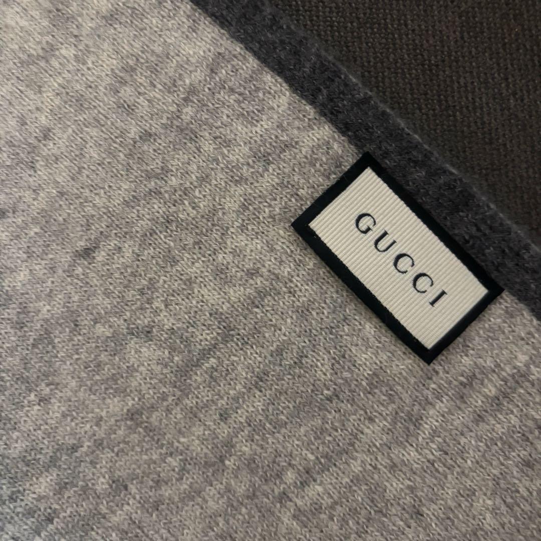 【GUCCIグッチ】インターロッキングロゴマフラーカシミヤグレー年末セール中！