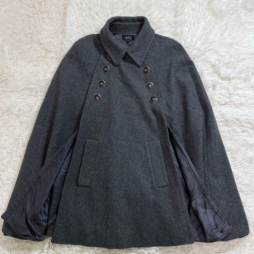 A.P.C. ケープコート ウール ポンチョ ダークグレー