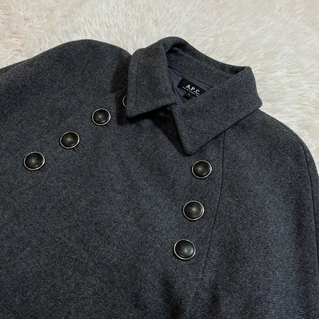 A.P.C. ケープコート ウール ポンチョ ダークグレー