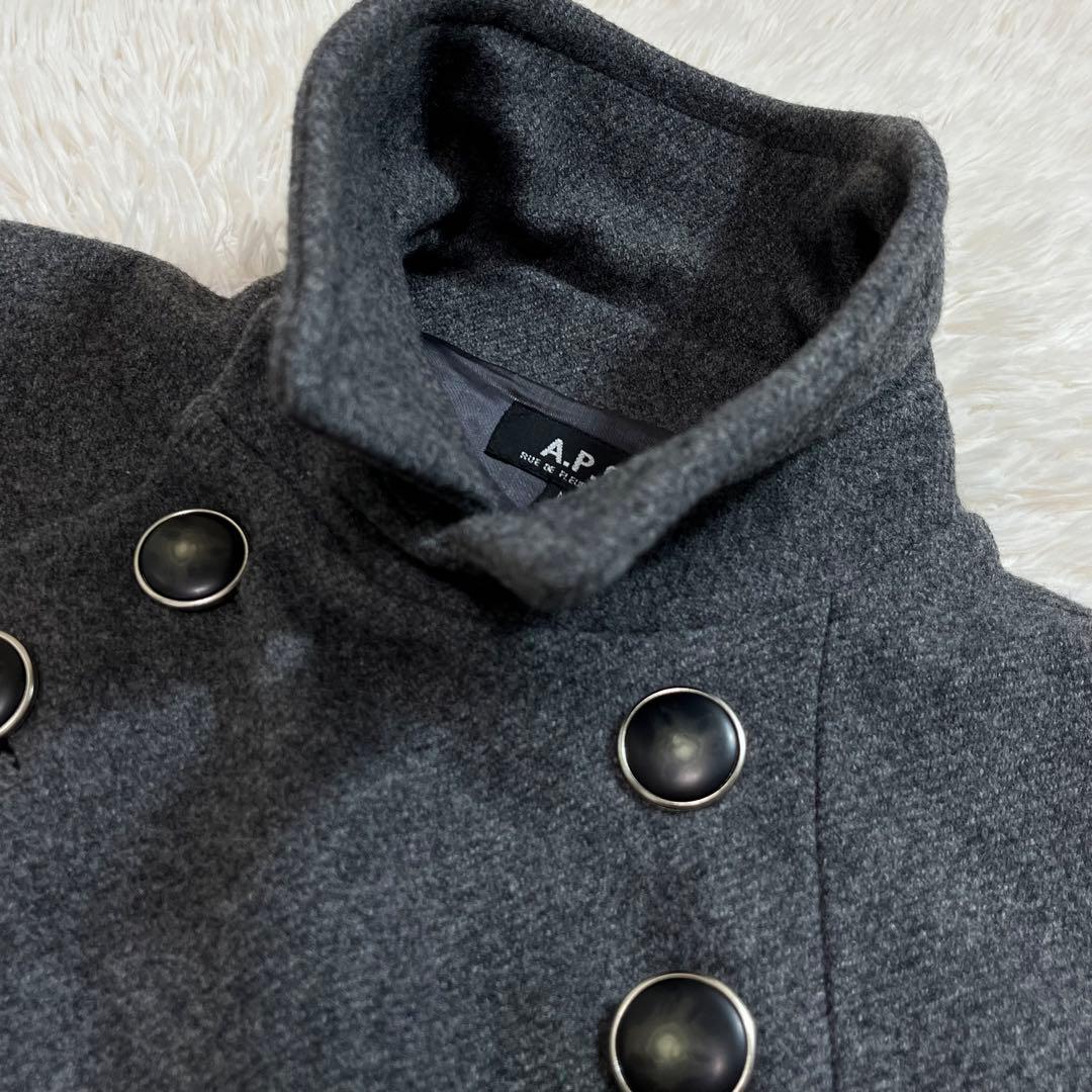 A.P.C. ケープコート ウール ポンチョ ダークグレー