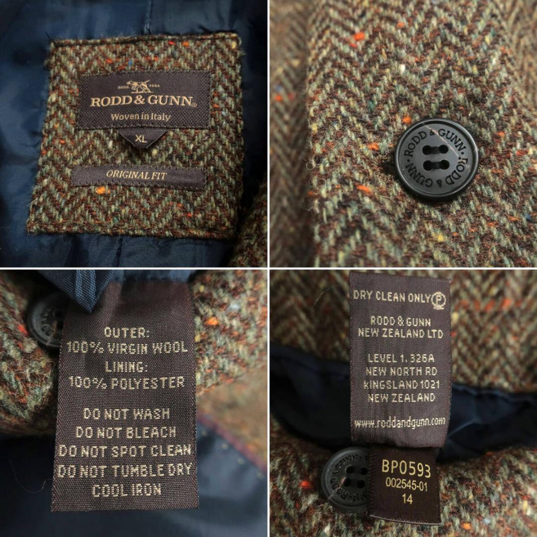 RODD&GUNN ウール100％ヘリンボーンツイード 2Bテーラードジャケット