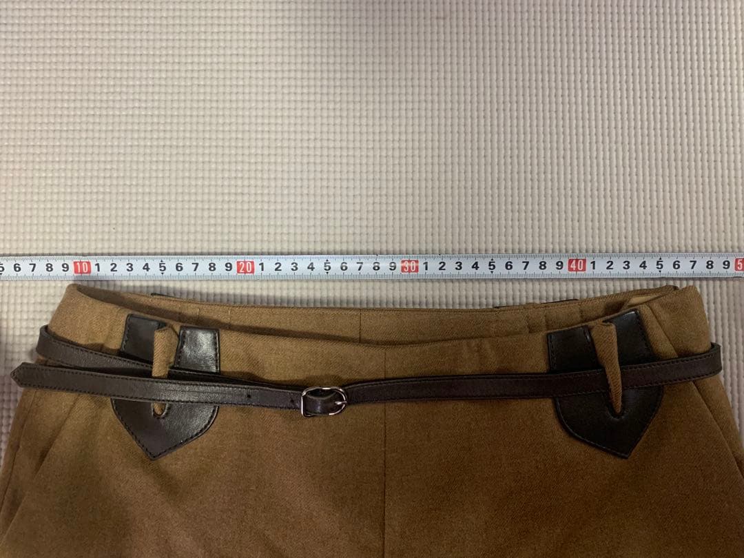 HERMÈS 38ブラウン フレアパンツ ベルト付き