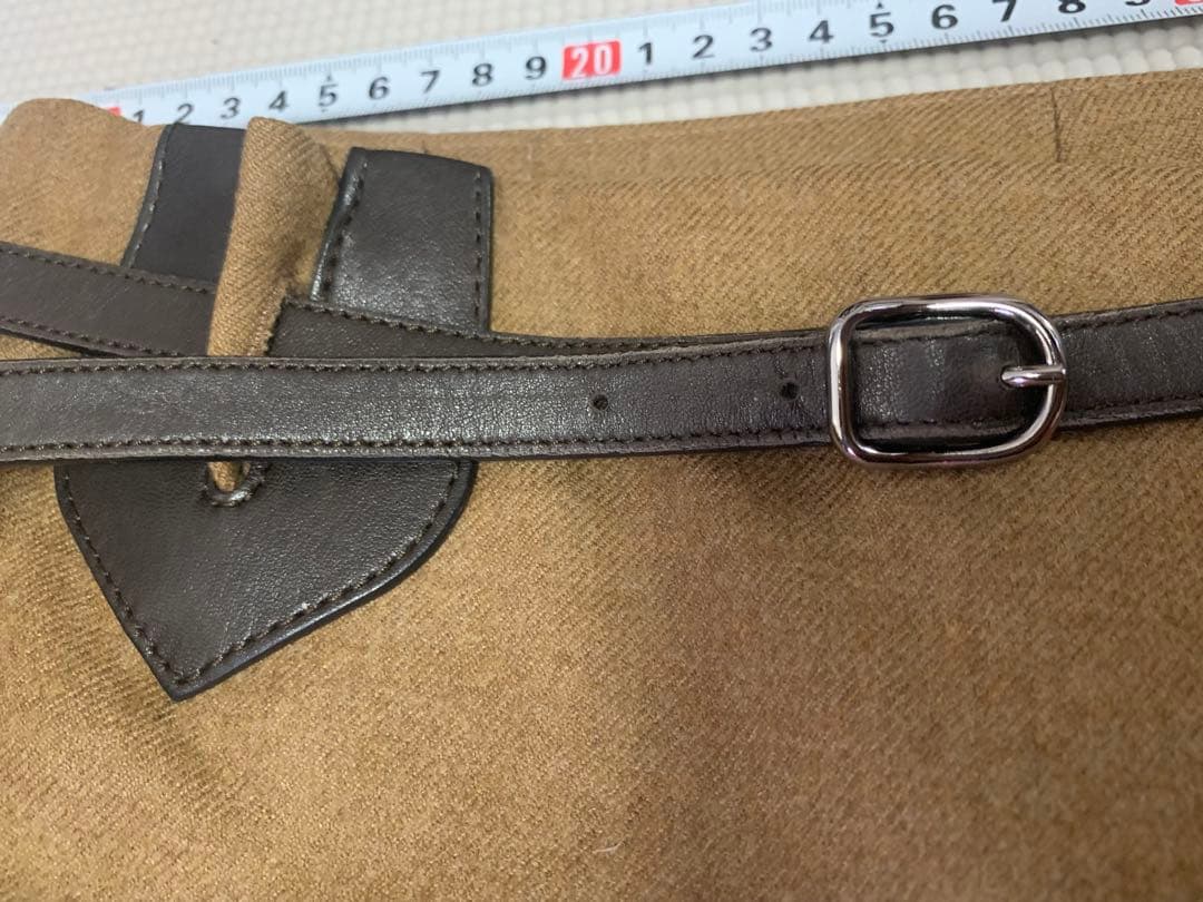 HERMÈS 38ブラウン フレアパンツ ベルト付き