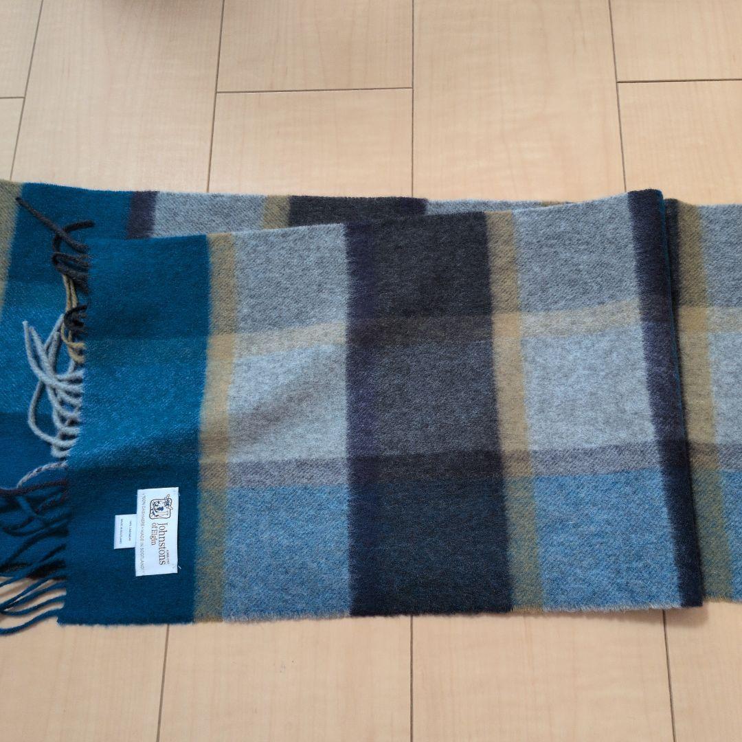 Johnstons of Elgin/カシミアチェックマフラー