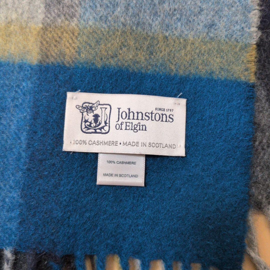 Johnstons of Elgin/カシミアチェックマフラー