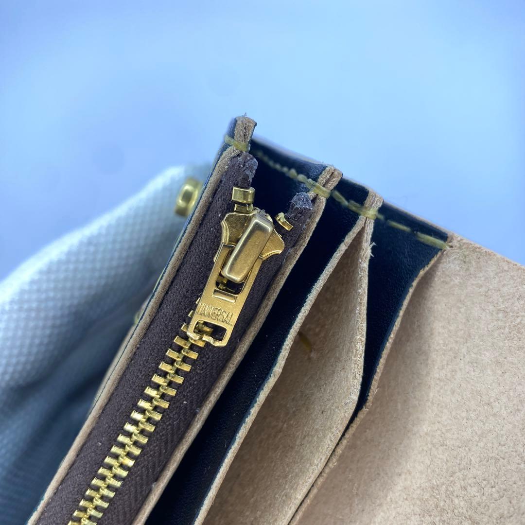 【ハンドメイド】本革 ロング トラッカーウォレット マチあり/小判かん