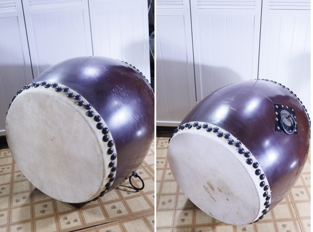 ◆特大 1尺6寸　和太鼓　長胴太鼓 胴高45cm　和楽器　打楽器　太鼓