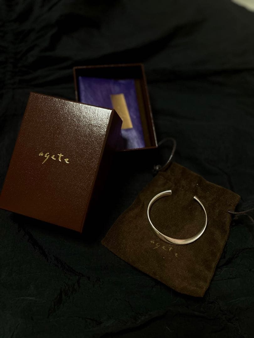 agete シルバー オープンバングル 専用ボックス付き