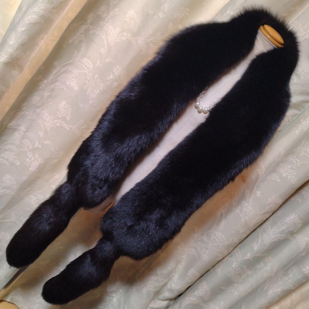新品未使用✩ボリューム有✩ブルーフォックス✩ファーマフラー✩留め具有✩全面ファー