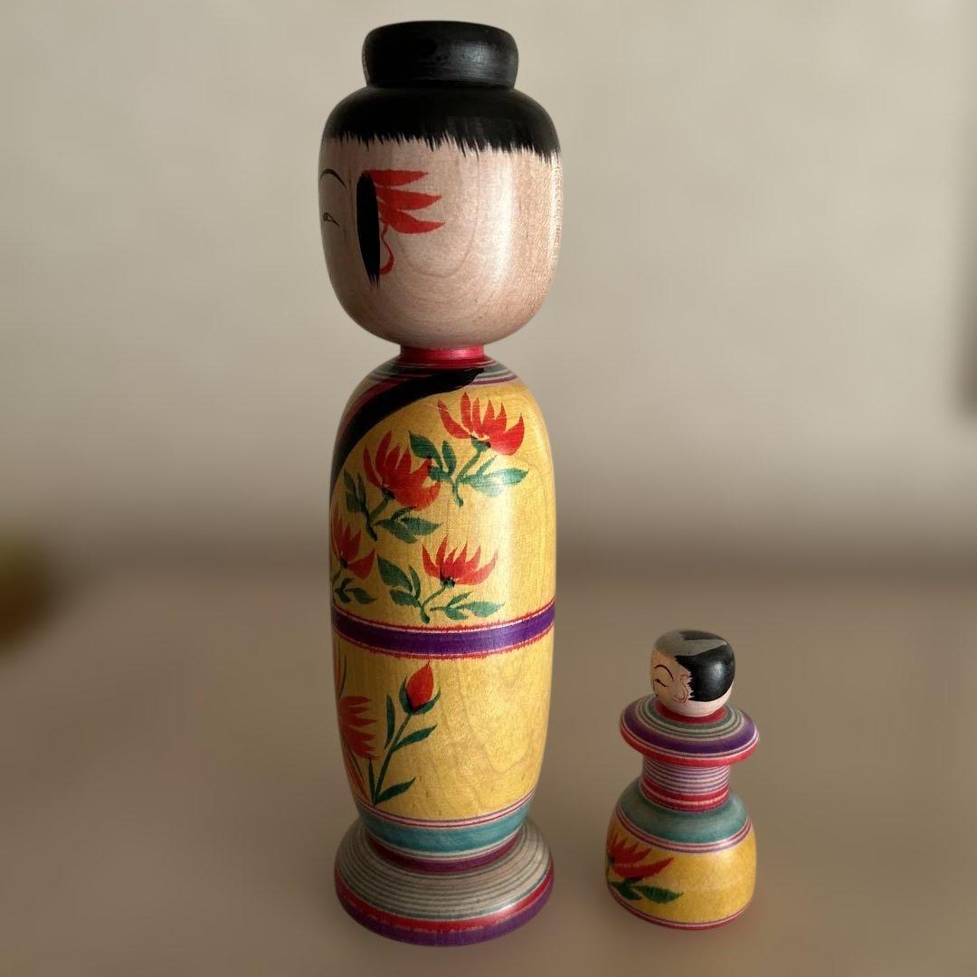 鈴木征一工人 こけし 【ガラ入り子持ち髷こけし】