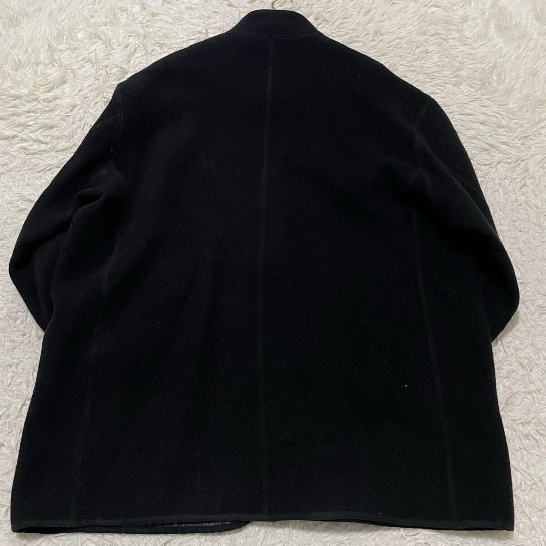 2XLサイズ相当 パパス 圧縮ウール ニットジャケット ブラック チェック柄