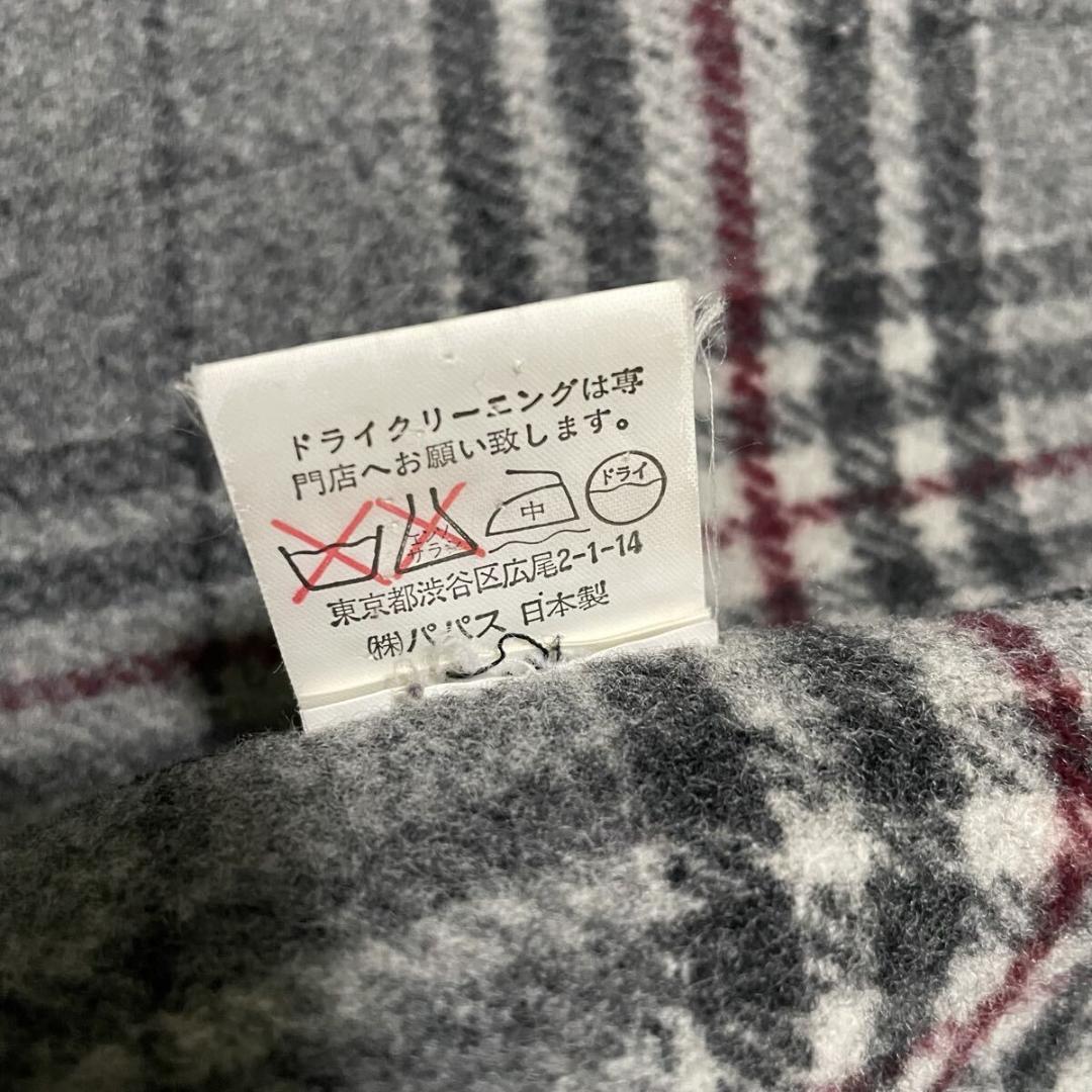 2XLサイズ相当 パパス 圧縮ウール ニットジャケット ブラック チェック柄