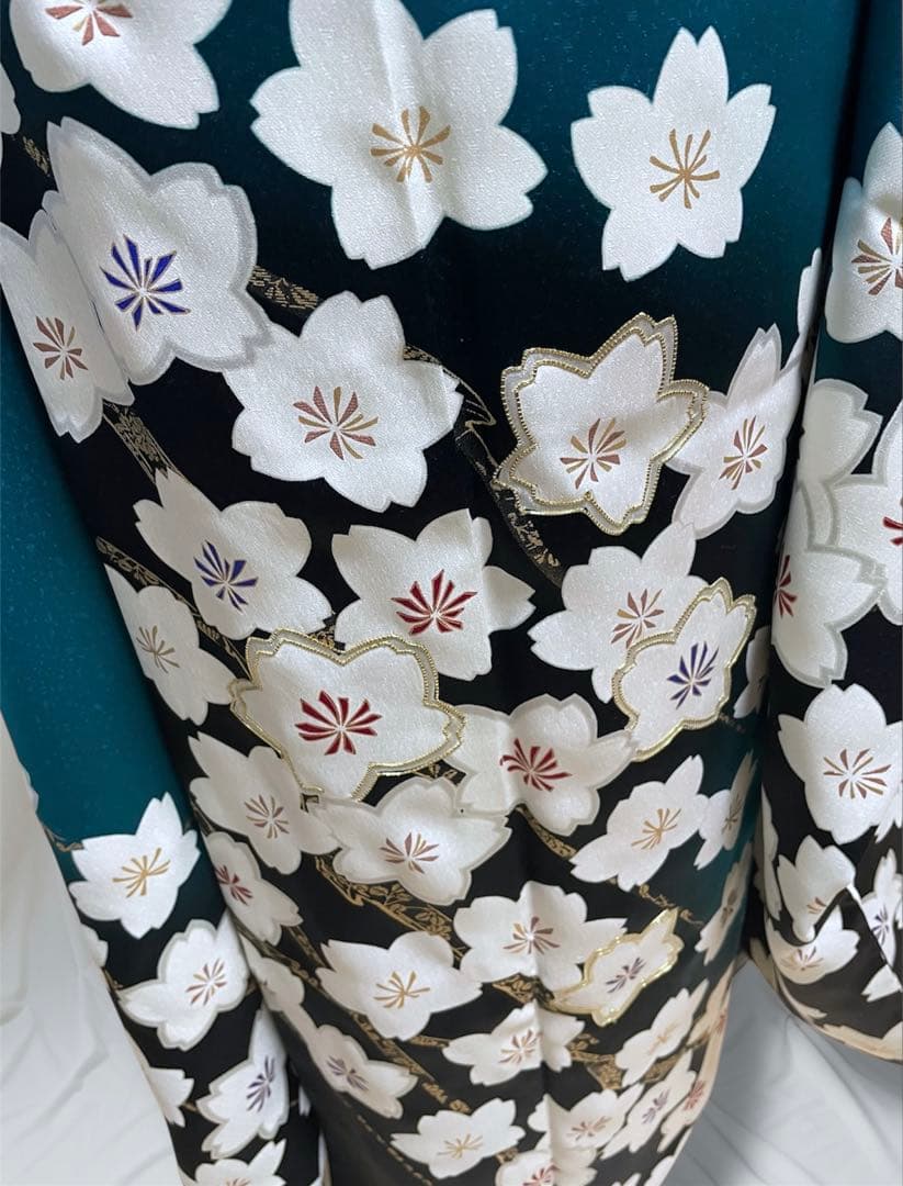 本日限定価格！振袖フルセット 新品正絹帯 ターコイズブルー 新品SAGAFOX