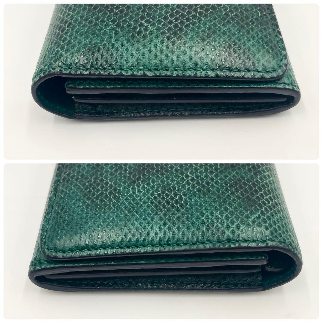 【美品•現行RFID】ブルガリ 長財布　パイソン柄×ビーゼロワン 折り財布 緑