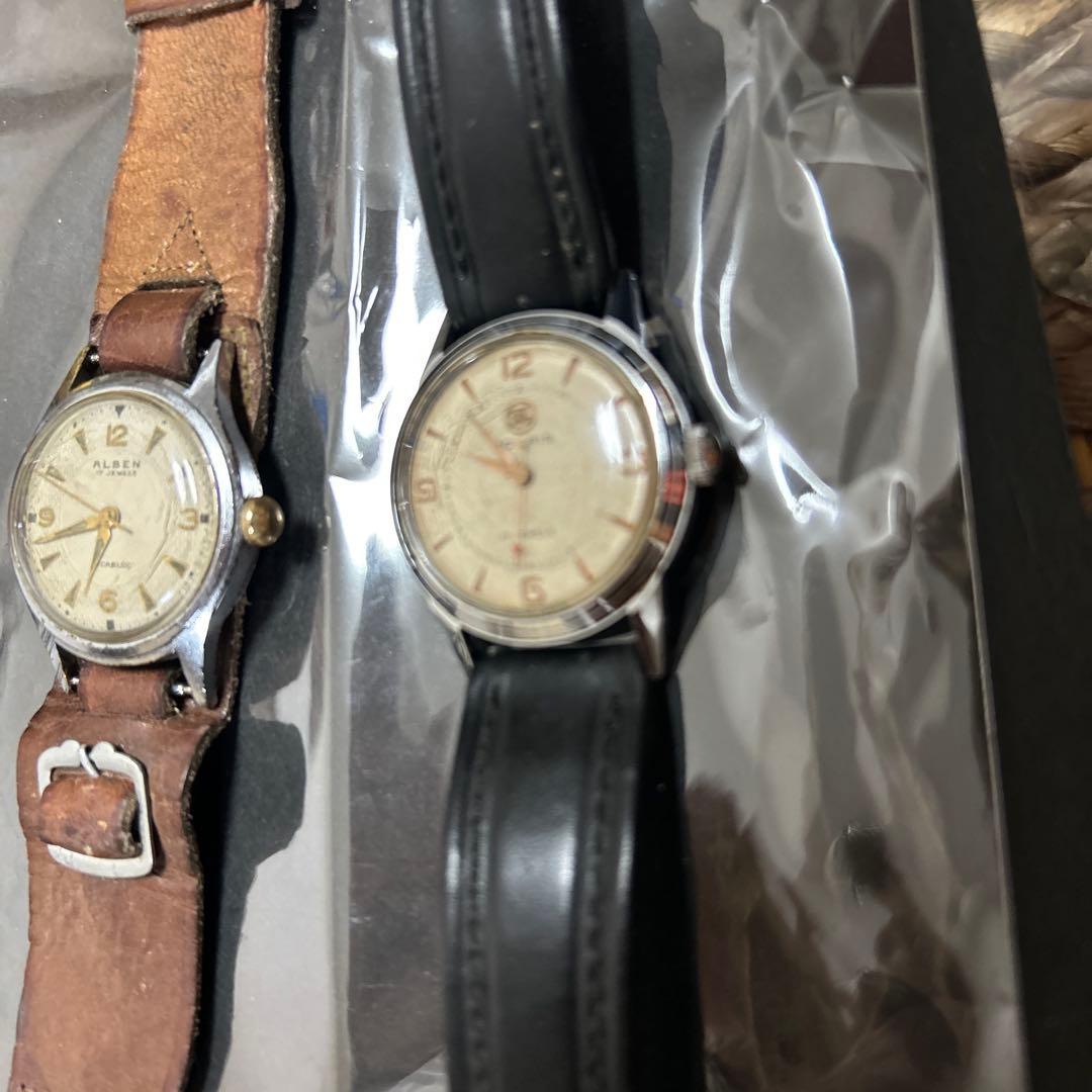 年代物　手巻き腕時計　2本セット　MORISは稼働品　ALBENは不動
