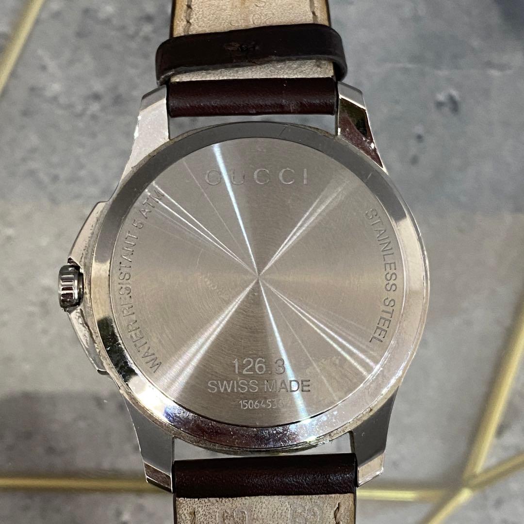 良品 可動品 GUCCI グッチ Gフェイス 腕時計 革ベルト